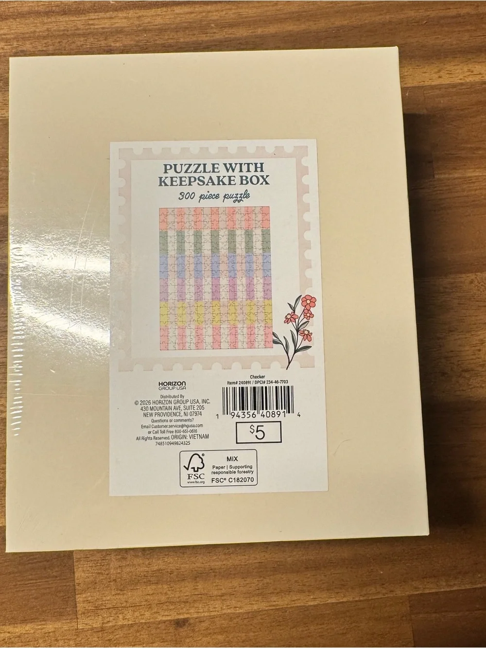 Puzzle with keepsake box